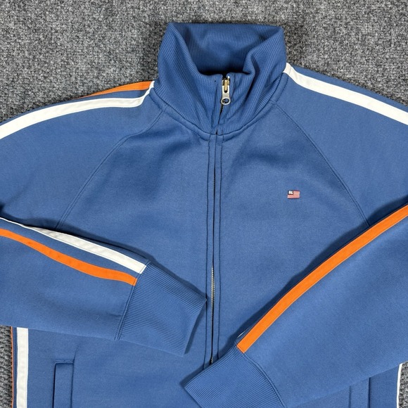 VTG 90's Polo Jeans Co Ralph Lauren Track Jacket Full Zip Royal Blue Mens Size M - Picture 2 of 10